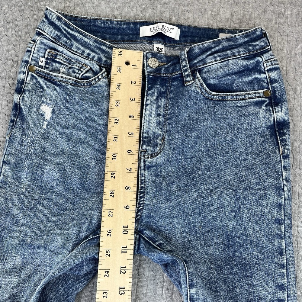 Judy blue Skinny Fit Jeans Women (3/26X26) High-Rise whiskered‎ distressed blue - Picture 7 of 12
